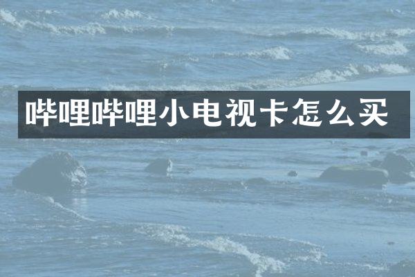 哔哩哔哩小电视卡怎么买