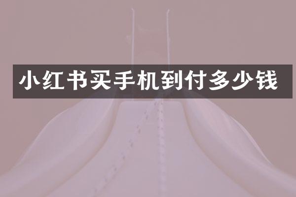 小红书买手机到付多少钱