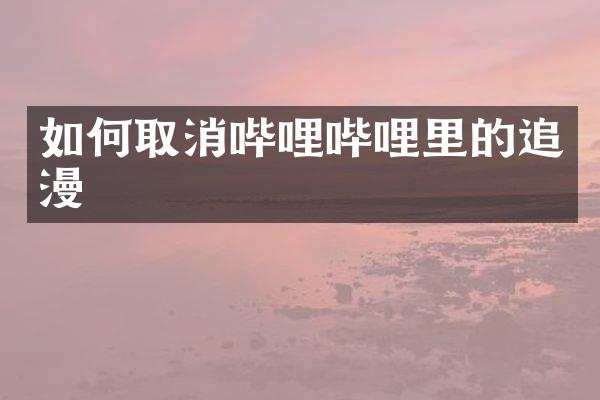 如何取消哔哩哔哩里的追漫