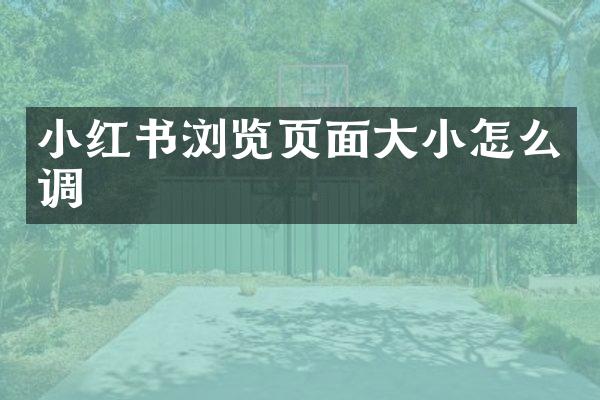 小红书浏览页面大小怎么调