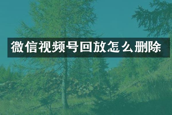 微信视频号回放怎么删除