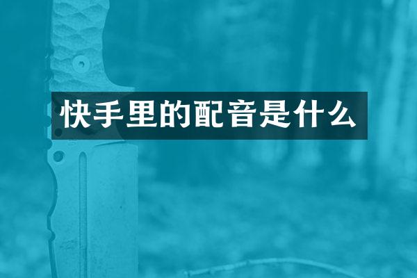 快手里的配音是什么
