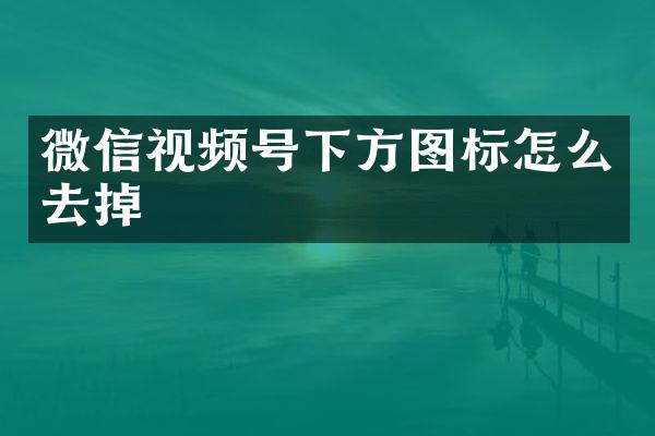 微信视频号下方图标怎么去掉
