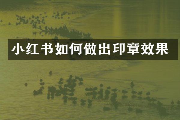 小红书如何做出印章效果