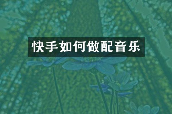 快手如何做配音乐