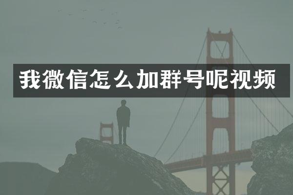 我微信怎么加群号呢视频