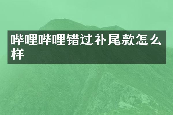 哔哩哔哩错过补尾款怎么样