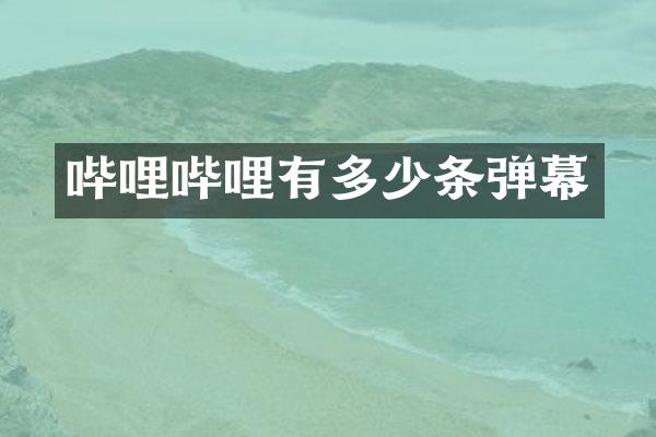 哔哩哔哩有多少条弹幕