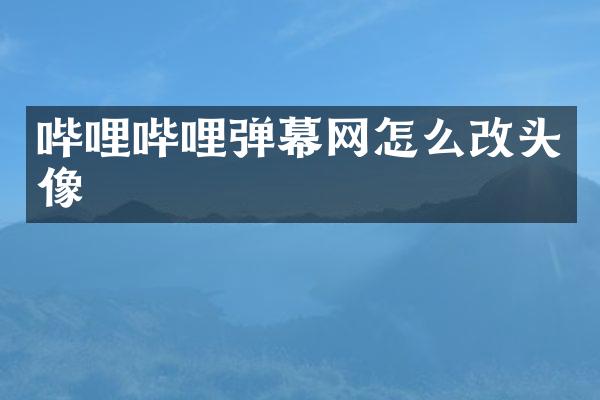 哔哩哔哩弹幕网怎么改头像