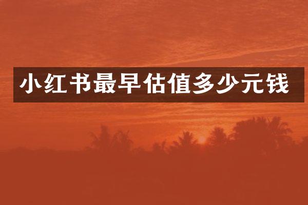 小红书最早估值多少元钱