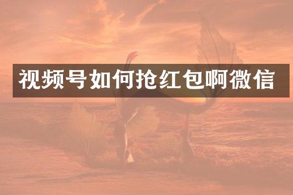 视频号如何抢红包啊微信