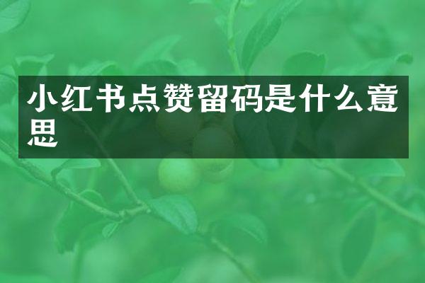 小红书点赞留码是什么意思