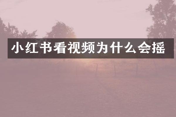 小红书看视频为什么会摇