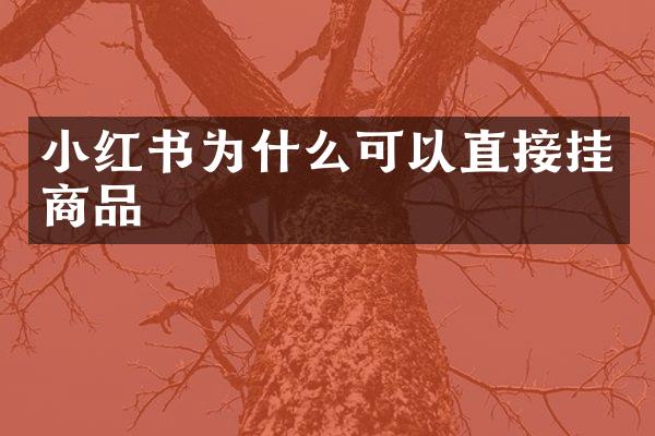 小红书为什么可以直接挂商品