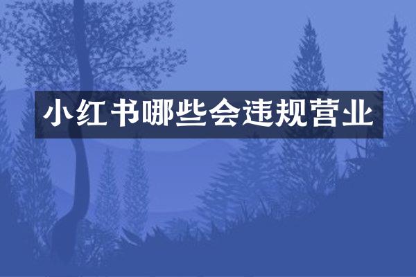 小红书哪些会违规营业