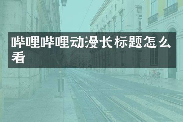 哔哩哔哩动漫长标题怎么看