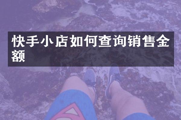 快手小店如何查询销售金额