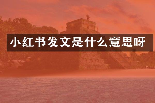 小红书发文是什么意思呀