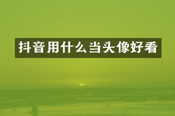 抖音用什么当头像好看