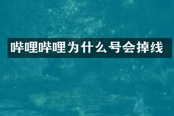 哔哩哔哩为什么号会掉线