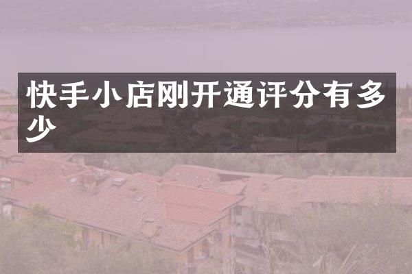 快手小店刚开通评分有多少