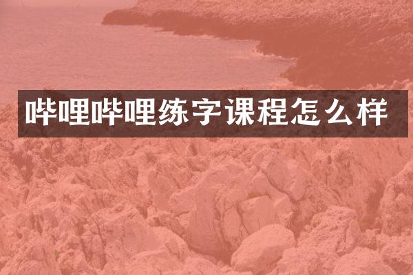 哔哩哔哩练字课程怎么样