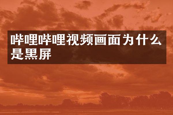哔哩哔哩视频画面为什么是黑屏