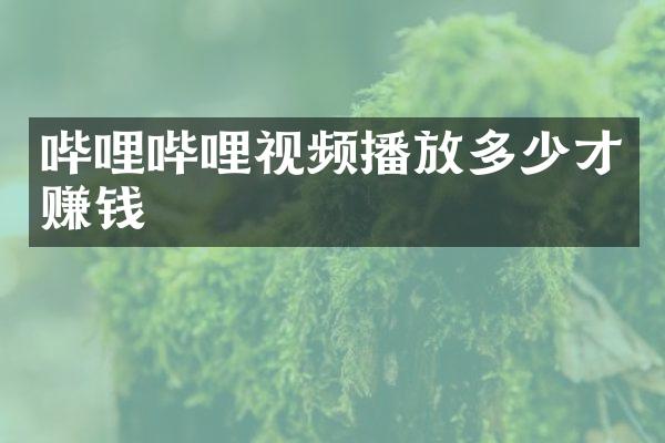 哔哩哔哩视频播放多少才赚钱