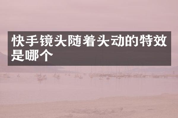 快手镜头随着头动的特效是哪个