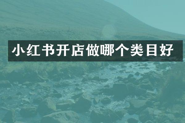 小红书开店做哪个类目好