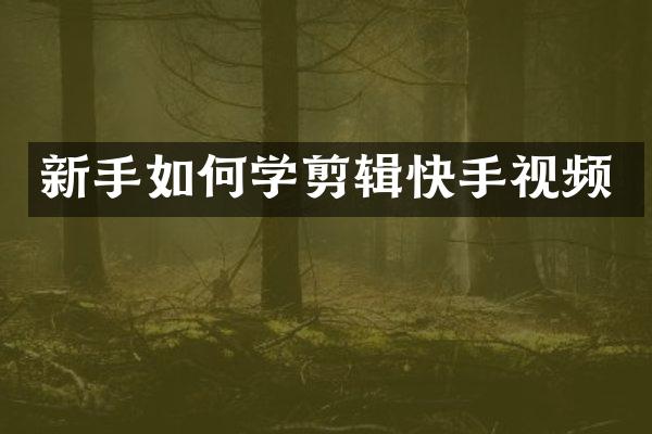 新手如何学剪辑快手视频