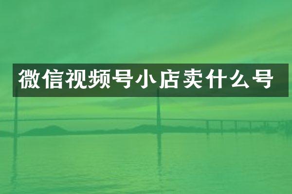 微信视频号小店卖什么号