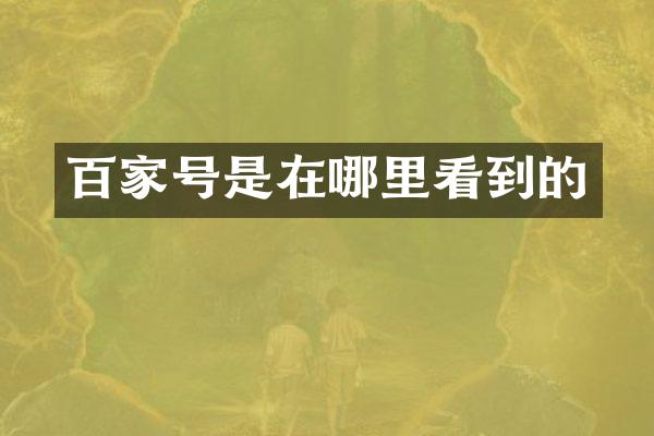 百家号是在哪里看到的