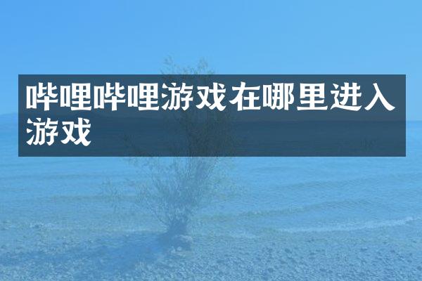 哔哩哔哩游戏在哪里进入游戏