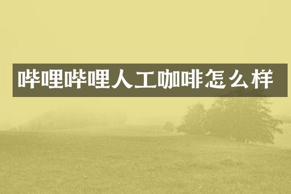 哔哩哔哩人工咖啡怎么样
