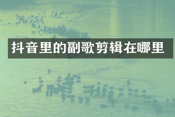 抖音里的副歌剪辑在哪里
