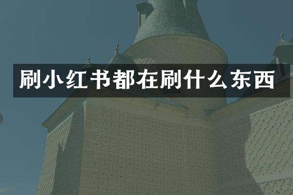 刷小红书都在刷什么东西