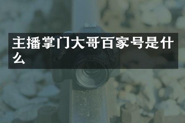 主播掌门大哥百家号是什么