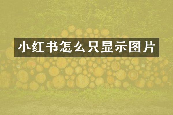 小红书怎么只显示图片