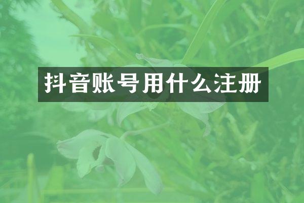 抖音账号用什么注册