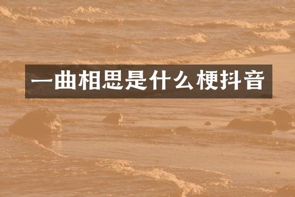 一曲相思是什么梗抖音