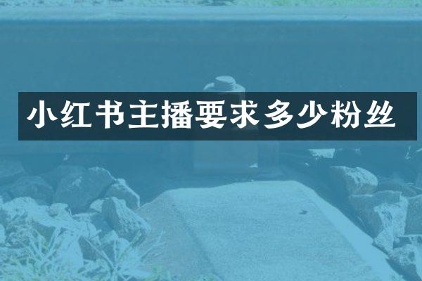 小红书主播要求多少粉丝