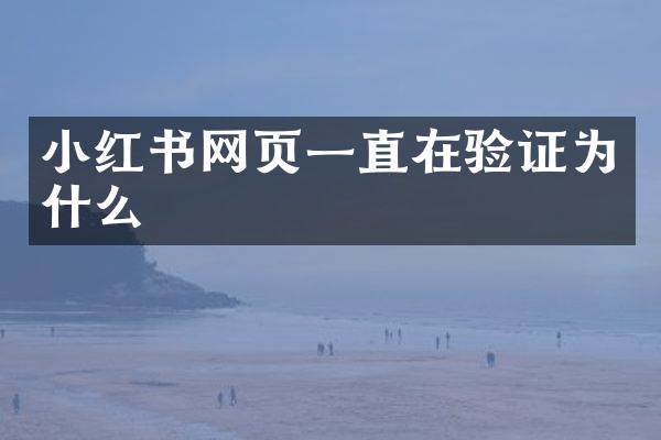 小红书网页一直在验证为什么
