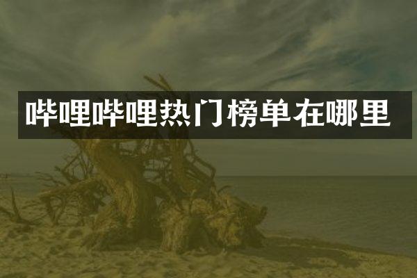 哔哩哔哩热门榜单在哪里