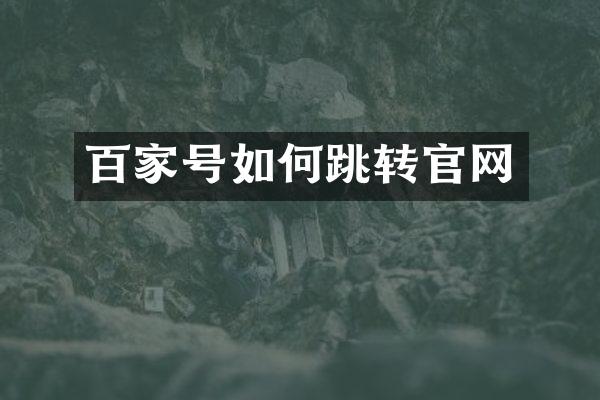 百家号如何跳转官网