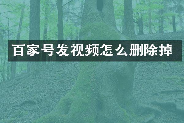 百家号发视频怎么删除掉