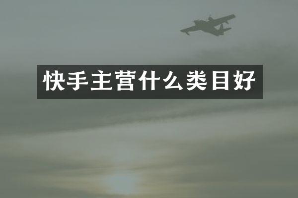 快手主营什么类目好