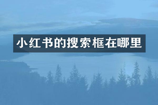 小红书的搜索框在哪里