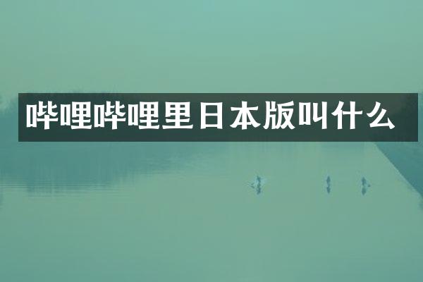 哔哩哔哩里日本版叫什么