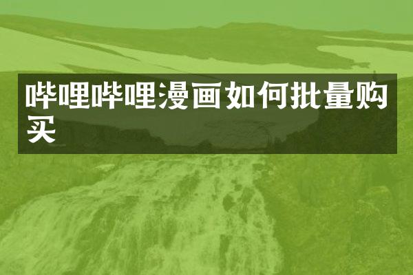 哔哩哔哩漫画如何批量购买